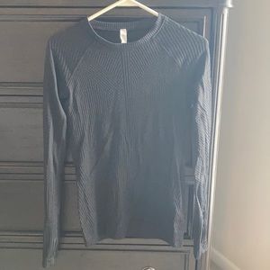 lululemon athletica Black Ribbed Long Sleeve Top